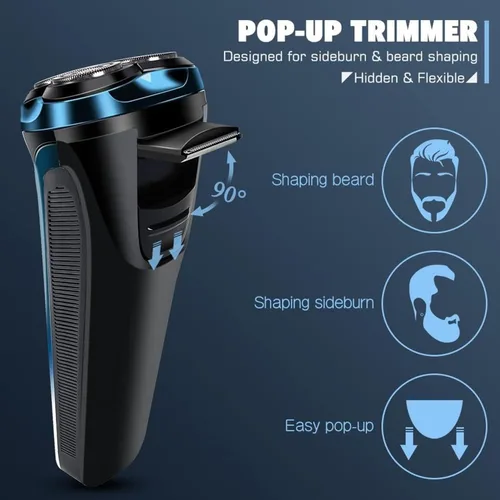 Miniatura 8 de Snapbuy - Maquinilla de afeitar eléctrica para hombres, Snapbuy Pro of Father, afeitadora giratoria de cabeza flotante 4D, afeitadora eléctrica