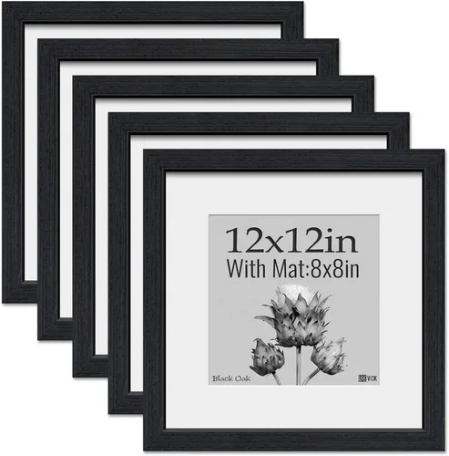 Miniatura 18 de VCK Portarretratos de 5 x 7, 2 unidades, grano de madera natural, roble negro y vidrio HD, para fotos de 4 x 6 con paspartú o 5 x 7 sin paspartú