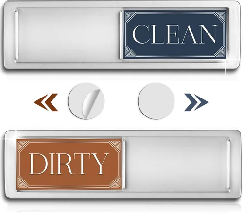 Miniatura 11 de Elegante imán para lavavajillas con texto en inglés "Clean Dirty", fácil de leer, fuerte magnético para decoración de cocina del hogar