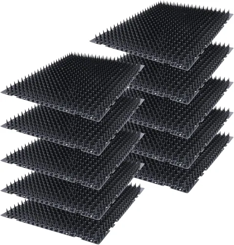 Miniatura 2 de Paquete de 10 alfombrillas de protección contra gatos de 13 x 16 pulgadas, para interiores y exteriores, valla repelente de gatos humanitaria (negro)