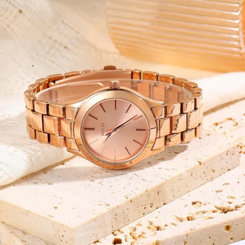 Miniatura 2 de BUREI Reloj de negocios para mujer con fecha de día, movimiento de cuarzo analógico, pulsera de acero inoxidable de oro plateado, reloj de moda