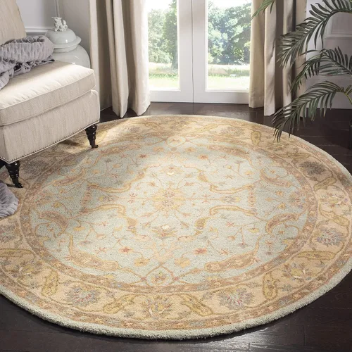 Miniatura 10 de SAFAVIEH Antiquity Collection AT311A - Alfombra decorativa de lana oriental tradicional hecha a mano, 2 x 3 pies, marrón y dorado