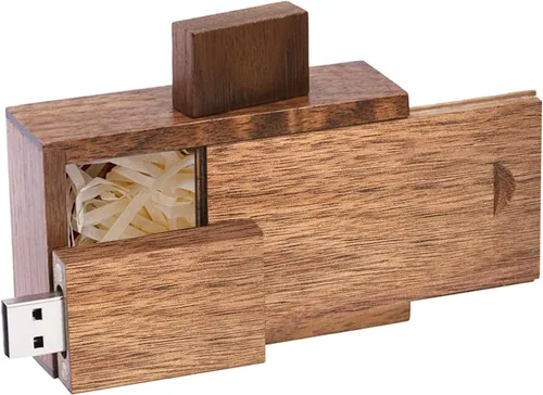 Miniatura 10 de Unidad flash USB de madera de 16 GB USB3.0 TATMOHIK Wedding USB Drive con caja para almacenar fotos, memorias USB de madera, bolígrafo de memoria