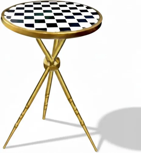 Miniatura 12 de Moderna mesa auxiliar redonda pequeña, mesa auxiliar de acero inoxidable con 3 patas doradas, elegante y ligera parte superior de mármol sintético