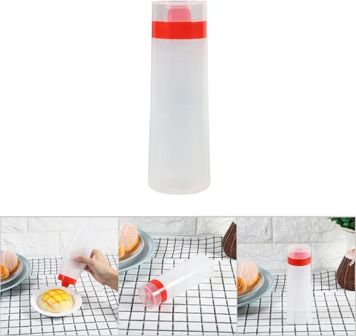 Miniatura 7 de AYNEFY Botellas de condimento de plástico de 10.1 fl oz, 4 agujeros, ketchup, mermelada, mayonesa, aceite de oliva, vinagre, cocina y manualidades