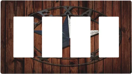 Miniatura 24 de Mid Century Morden Boho - Placa de pared para interruptor de luz dúplex de 1 banda, placa frontal decorativa eléctrica para receptáculo para baño
