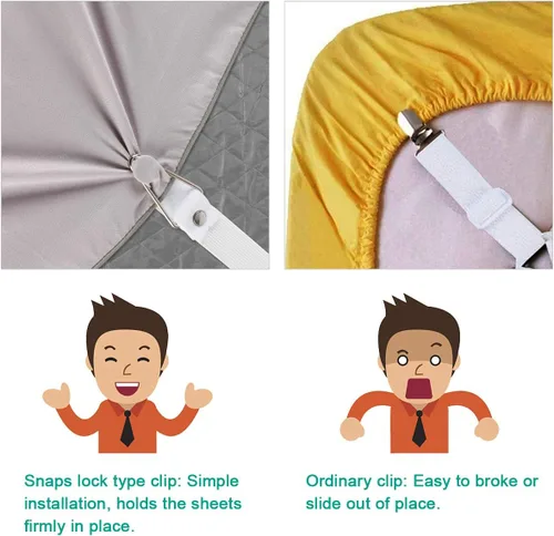Miniatura 6 de Correas de soporte para sábanas, clips ajustables para sábanas ajustables, tirantes elásticos para sábanas, fundas de colchón, cojín de sofá