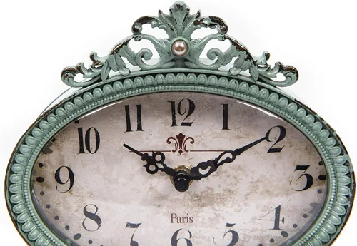 Miniatura 12 de Creative Co-Op Reloj de repisa de peltre envejecido verde