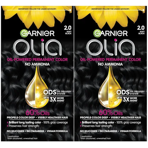 Miniatura 35 de Garnier Olia Tinte para el cabello permanente rico en aceite de color brillante sin amoníaco, 5.0 marrón medio (paquete de 2) tinte para el cabello