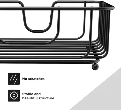 Miniatura 4 de Paquete de 2 servilleteros para mesa, servilleteros para servilletas de papel, servilleteros de metal plano negro para cocina y mesa de comedor