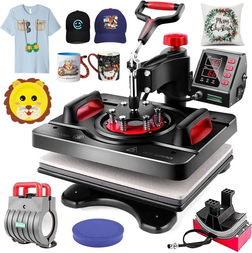 WHUBEFY Máquina de prensa de calor mejorada para camisas de 15 x 12 pulgadas, máquina de prensa de camisetas de 360 grados, máquina de sublimación