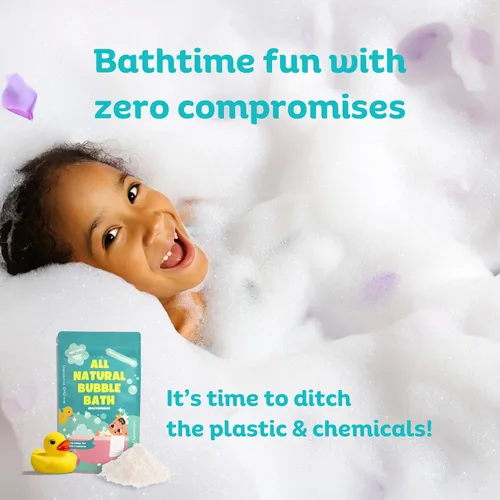 Miniatura 5 de Baño de burbujas natural para niños y bebés, baño de burbujas hipoalergénico para niños con piel sensible, artículos esenciales suaves para bebés