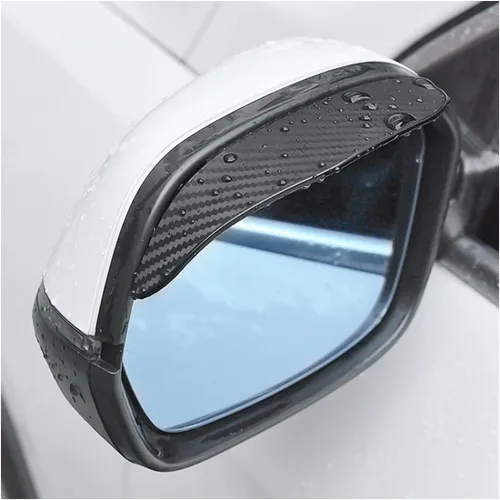 Miniatura 10 de Blilo 2 protectores de visera de humo para espejos laterales de automóvil, cejas impermeables de fibra de carbono para automóviles, camiones y SUV