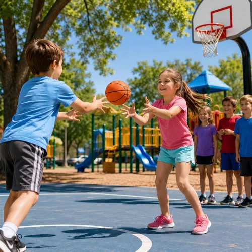 Miniatura 7 de The Dreidel Company 7" Mini Rubber Basketball for Kids – Size 3 Youth Indoor Outdoor Basketball with Easy Grip Pebbled Texture for Mini Hoops