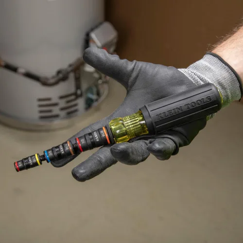 Miniatura 7 de Klein Tools 32910 Destornillador de Impacto, Juego de Dados de Impacto SAE 7 en 1 con Mango, Dado Giratorio con Tamaños de Destornillador de Tuerca
