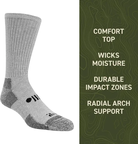 Miniatura 9 de Jeep Calcetines clásicos de algodón para hombre, paquete de 3 pares, absorben la humedad y son cómodos y acolchados
