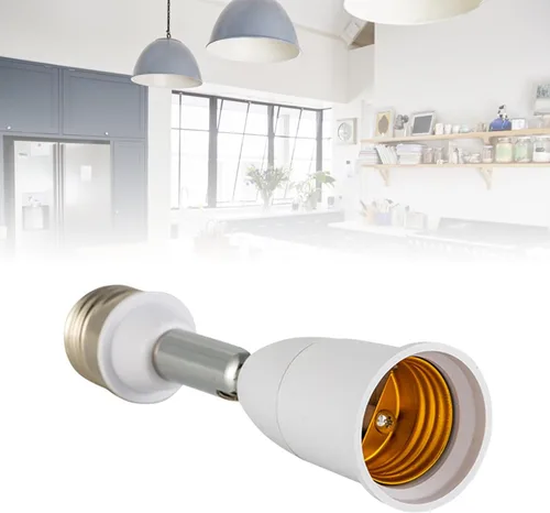 Miniatura 2 de Adaptador extensor de enchufe de bombilla E26/E27, accesorio de luz flexible de 180 grados E26/E27 a E26/E27 Base ajustable E26/E27 Extensor
