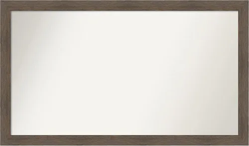 Miniatura 188 de Amanti Art Espejo de pared personalizado no biselado (24 x 27 pulgadas), marco estrecho de nogal chipre - varios tamaños personalizados - Espejo