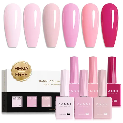 Miniatura 18 de CANNI Kit de esmalte de uñas de gel, 6 colores, rosa nude, 0.3 fl oz, tonos de piel, uñas francesas, marrón neutro, kit de uñas de gel para remojar
