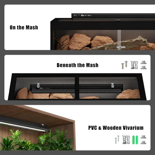 Miniatura 6 de T5 HO 10.0 - Luz UVB para reptiles, kit combinado de lámpara de 24 W con salida UVB conmutable 5.0 y 10.0, tubo fluorescente de 22 pulgadas, luz