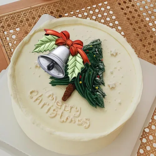 Miniatura 7 de Lujosos moldes grandes para fondant de campanas de Navidad, 3 piezas, hojas de acebo adornadas para decoración de pasteles, molde de silicona, P-115