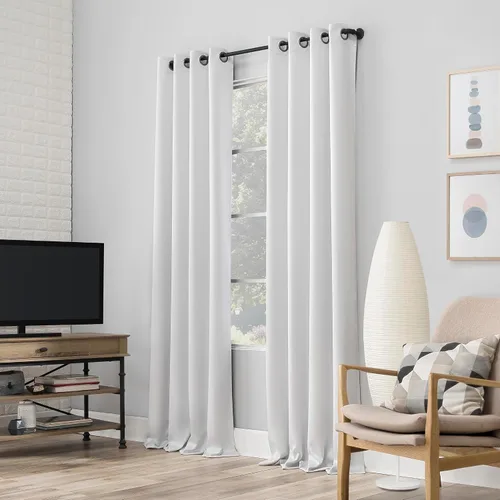 Miniatura 7 de Sun Zero Nordic - Juego de 2 paneles de cortinas con ojales de grado teatral extremo 100% opacas, 104" x 96" (2* 52" x 96"), cortinas opacas blanco
