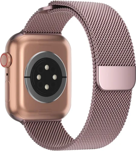 Miniatura 8 de TRA Correa de acero inoxidable compatible con Apple Watch de 38 mm 42 mm 40 mm 44 mm 41 mm 45 mm 46 mm 49 mm, correa de malla con cierre magnético