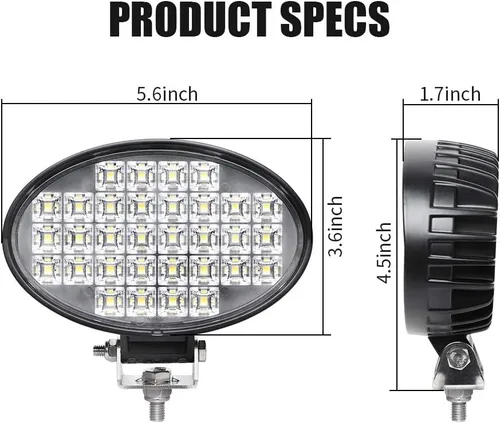 Miniatura 3 de Luz de trabajo llevada ovalada de 5,7 pulgadas para Trators, luz de inundación de 64W 6720Lms para tractores de camiones, 12/24V