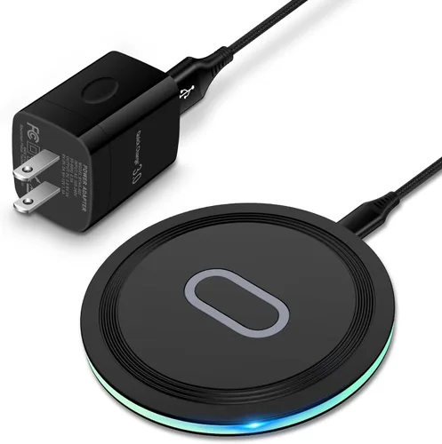 Cargador inalámbrico Samsung almohadilla de carga rápida para Samsung Galaxy S25 Ultra/S24 FE/S23 Ultra/S22/S21/Z Flip 6 5,15W Estación de carga