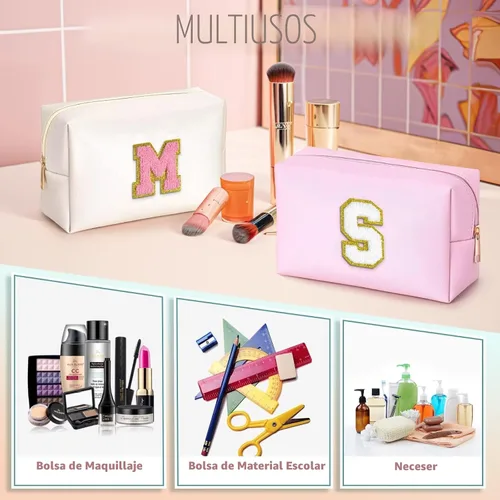 Miniatura 5 de TOPEAST - Bolso de maquillaje para mujer, Rosado, A