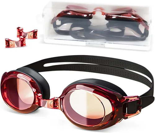 Miniatura 8 de Gafas de natación miopes a prueba de fugas, antivaho con protección UV para adultos miopes, mujeres y jóvenes