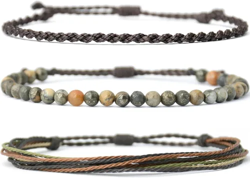 Miniatura 58 de Pulsera curativa hecha a mano con cuentas de piedra natural, regalo para hombres, pulsera de cuerda ajustable