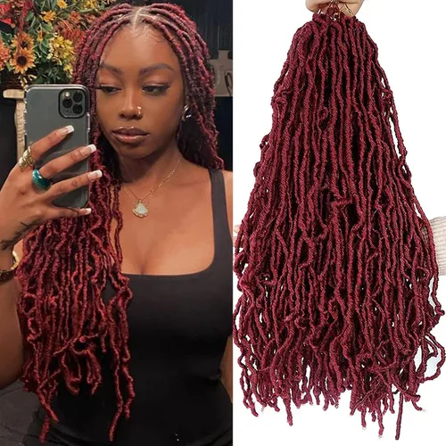 Miniatura 15 de Pelo sintético de ganchillo de 18 pulgadas, 2 paquetes de rastas suaves de diosa, trenzas de ganchillo pre-enlazadas para mujeres negras, pelo