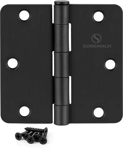Bisagra de puerta de 3 1/2 pulgadas, bisagras interiores para puerta, color negro mate, bisagras interiores de 3.5 pulgadas, bisagra de hierro plano