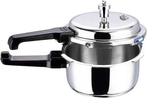 Miniatura 2 de Vinod Platinum Olla a presión de acero inoxidable triple con tapa exterior - 5 litros Cocinador de fondo SAS Cocinador de base de inducción