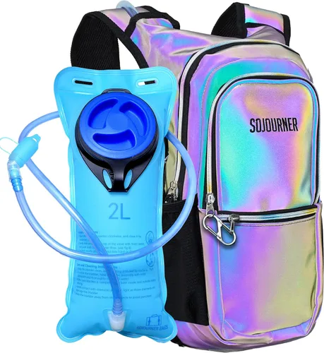 Miniatura 15 de SoJourner Bags, Rave Hydration Pack - Bolsa de agua de 2L incluida, para festivales, raves, senderismo, ciclismo, fiestas, escalada, carrera y más