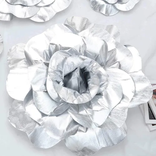 Miniatura 9 de Efavormart - Rosas de espuma 3D grandes para decoración de bodas, paquete de 4 flores artificiales de 12 pulgadas, color oro rosa, ramo de bricolaje