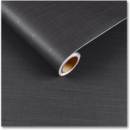 CRE8TIVE Papel tapiz de lino con textura a rayas para pegar y despegar, papel de contacto para paredes, encimeras, vinilo impermeable, 12 x 354