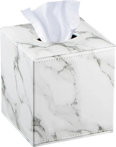 Miniatura 9 de Funda de caja de pañuelos de cuero cuadrado, actualización 99% compatible de gran tamaño, soporte de caja de pañuelos cúbico para papel facial