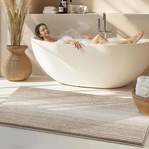 Miniatura 51 de BSICPRO Tapetes de baño de felpilla, 20 x 32 pulgadas, antideslizantes, absorbentes, suaves, peludos, para baño, lavables a máquina (salvia)