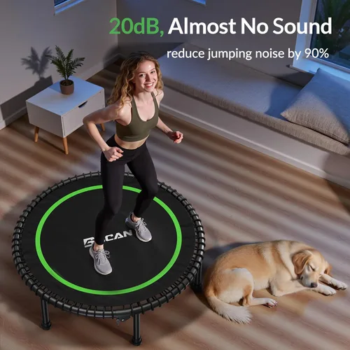 Miniatura 9 de BCAN 450/550LBS Mini Rebounder Trampoline for Adults, 40"/48" Foldable Fitness Trampoline with Bungees, Quiet & Stable Exercise Trampoline 40-verde
