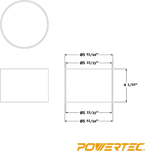 Miniatura 4 de POWERTEC Conector de manguera de 6 pulgadas para colectores de polvo y sistemas de recolección de polvo, paquete de 2 (70280)