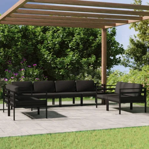 Miniatura 10 de Juego de 7 piezas para patio con cojines, sofá al aire libre, juego de bar de patio, muebles modernos para exteriores, banco de comedor