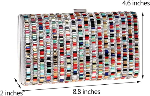Miniatura 2 de Santimon Bolso de mano de noche para mujer cadena de vestir bolsa de cristal con cuentas de boda