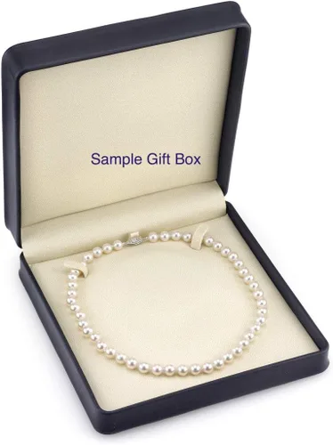 Miniatura 4 de The Pearl Source 14K Gold 8.0-8.5mm Round Genuine Black Japanese Akoya Saltwater Cultured Pearl Necklace in 20" Matinee Length for Women