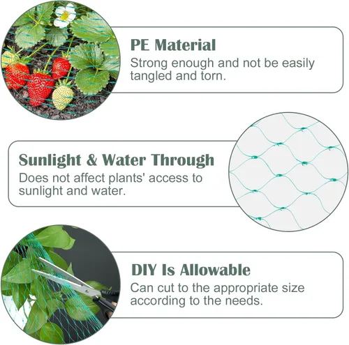 Miniatura 2 de Red de protección antipájaros de 13 pies x 33 pies, malla de protección para jardín, plantas y plantas, flores, árboles frutales, verduras de Verde