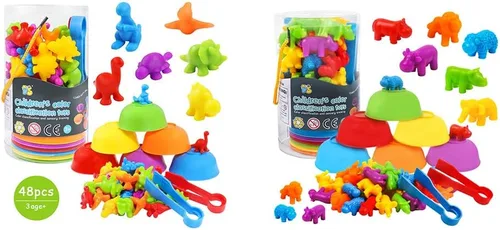 TSYAN Juguetes de conteo a juego para niños con cuencos de clasificación Juguetes sensoriales