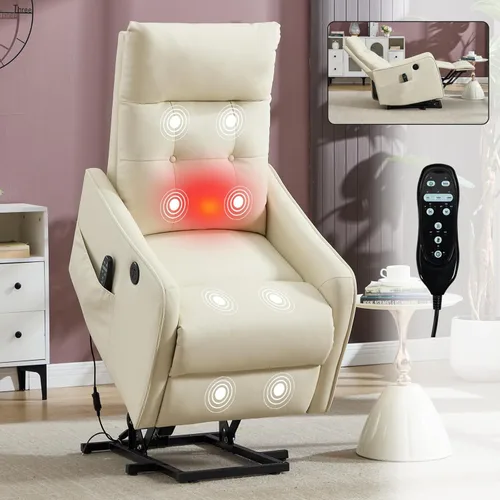 Miniatura 18 de Recliner Chair, Swivel Fabric Massage Rocker Recliner Chair for Adults, Manual Nursery Chair Glider Recliner with Massage and Heat for Living Room