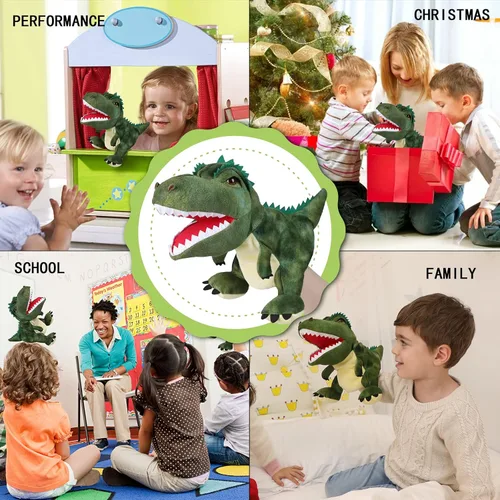Miniatura 3 de Títeres de mano, títeres para niños, dinosaurio de mano, juguetes de dinosaurio, títeres de dinosaurio de peluche, títeres de mano de dinosaurio