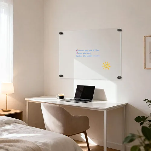 Miniatura 9 de Pizarra Acrílica de Borrado en Seco para Pared, 24" x 16" Pulgadas Tablero de Notas Acrílico Negro No Magnético para Pared, Planificador Familiar